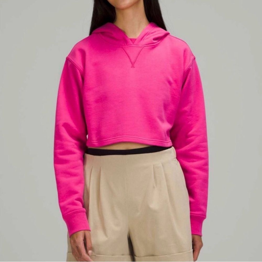 Lululemon All‎ Yours Cropped Hoodie Pink Women’s 6